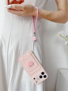 1pc Card Slot Phone Case DIY Heart 2026 Latest Hot-Selling Cat Phone Case [International Version Not Local Version] Suitable For Galaxy S26, S25, S24, S24Plus/S24+, S24Ultra, S24FE, S20, S21, S22, S23, 11/11 Pro/11 Pro Max/12/12 Pro/12 Pro Max/13/13 Pro/13 Pro Max/14/14 Pro/14 Pro Max/15/15 Pro/15 Pro Max/16/16 Pro/16/17 Pro Max, IPhone16E Shaped Handle Shockproof Protection Silicone Case - Pink - View 5