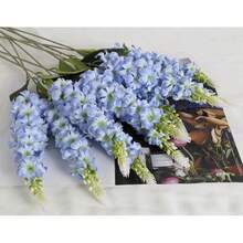1 Pc Snapdragon, Delphinium, Hyacinth Artificial Silk Long Stem Fake Flowers For Wedding, Engagement, Home, Outdoor Party Floral Arrangement, Table Centerpieces, Etc. - Blue - View 2