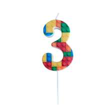 HIBIRTH 1pc Creative Colorful Building Block Candle Cake Decoration Polka Dot 0-9 Candles Birthday Party Celebration Baking Plug-In - View 10