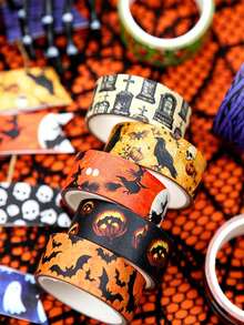1 Set Halloween Theme Washi Tape, Suitable For DIY Crafts, Gift Wrapping, Scrapbooking, Photo Albums And More, Also A Great Back To School Gift - A - View 2