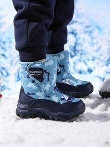 Children's Winter Thermal-Lined Casual Outdoor Warm Snow Boots - Baby Blue - View 2