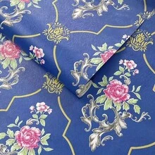 1 捲自黏式花紋壁紙,防污易清潔,撕貼式 PVC 家居裝飾,適用浴室、宿舍、餐廳、翻新、櫥櫃、防濺牆、櫃子,17.7inX39.3/118.1/196.8in - 歐花 - 查看 12