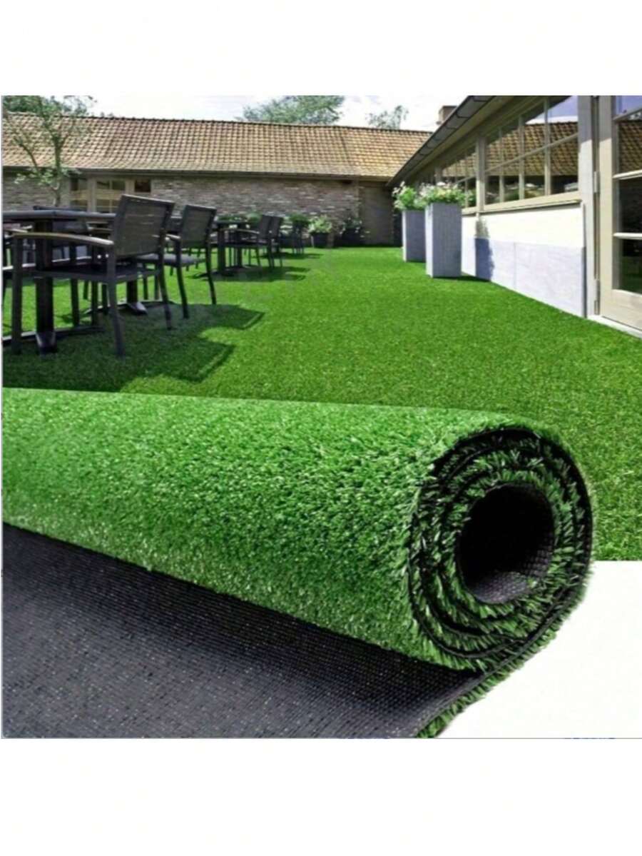 逼真排水人造草皮地毯，寵物友善仿真草墊，適用於室內/室外陽台、花園、露台、院子、露營、RV、婚禮、聖誕裝飾、草坪拼接家具、露營配件、萬聖節裝飾、秋季裝飾