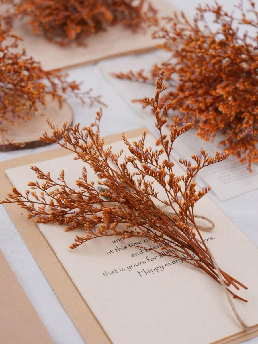 25/52/102/298 Pcs, Artificial White Mini Baby Breath Flower Vase For Wedding, Home, Office, Party, Garden, Card Making, DIY Decoration - Orange Lover Grass - View 1