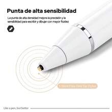 Lápiz Stylus Capacitivo Universal iPad Tablet Punta Metal Pluma Táctil Recargable Para Dibujo Escribir Resistente - Blanco - Ver 5