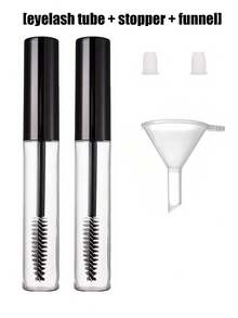 Vigour Summer 0.34oz Eyelash Mascara Tube With Brush Set - High Quality Mascara Container With Mini Funnel And Leak-Proof Cap, Made Of ABS Plastic, Suitable For All Skin Types, Black And White Reusable Portable Makeup Container, Fashionable Design, Reusable Makeup Travel Kit - Multicolor - View 15