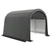 3x3m Garden Shed, Coated With An Aluminium Membrane With UV Protection, Water-Repellent, Made Of Steel And Grey Polyethylene, With Two Sectional Doors. - 灰色 - 查看 1