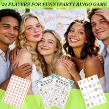 Juego de Bingo para Baby Shower Verde Salvia 33 Piezas, 24 Tarjetas de Bingo, 7 Fichas, 1 Tarjeta de Presentación, Tarjeta de Reglas del Juego, Juego Interactivo Divertido para Adultos y Amigos, Neutro de Género, Cumpleaños, Reunión Familiar, Suministros para Fiesta de Baby Shower, Recuerdos de Fiesta, Decoración para Fiesta de Revelación de Género - Verde - View 9