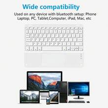 AKKHOO Wireless Keyboard, Rechargeable, Touchpad, Mini Keyboard Compatible With IPad Tablets - Purple - View 4