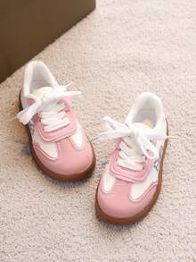 1 Pair Boys & Girls Spring/Autumn Outdoor Flat Comfortable Baby Walking Shoes, Fashion Versatile Casual Sports Sneakers - Pink - View 4