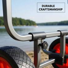 Wide Adjustable Canoe Carrier 12inch For Beach Sand Grass, Flatfree Wheels Boat Dolly Heavy Duty Kayak Trolley Adjustable Width Design Solid Tires Transport Tool-XY231180 - Default - View 5
