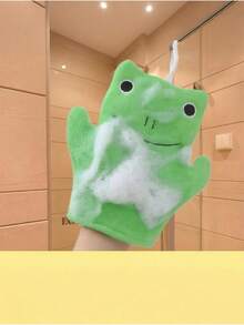 1 pièce Gant de bain en éponge pour enfants motif dessin animé, sans douleur et non irritant pour la peau, fonction anti-ampoules, convient pour une utilisation à la maison, applicable aux bébés, nettoyage de la peau, brosse de toilette - Multicolore - Voir 7