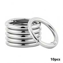 10pcs Spring O Ring Clip Clasp Round Keychain For Bag Purse Handbag Strap Men Women's Keychain,Keychain Making Supplies - Multicolor - View 10