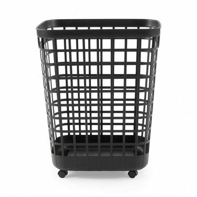 2.6 Bushel Rolling Laundry Hamper, Black, Adult