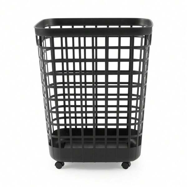 2.6 Bushel Rolling Laundry Hamper, Black, Adult