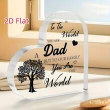 1 Stück Acryl Herzförmiges Schild, Tochter Sohn Danke Papa Baum Design, Mini Heimdekoration Tischornament, perfektes Vatertags Geburtstags Thanksgiving Geschenk - 1PC - Übersicht 2