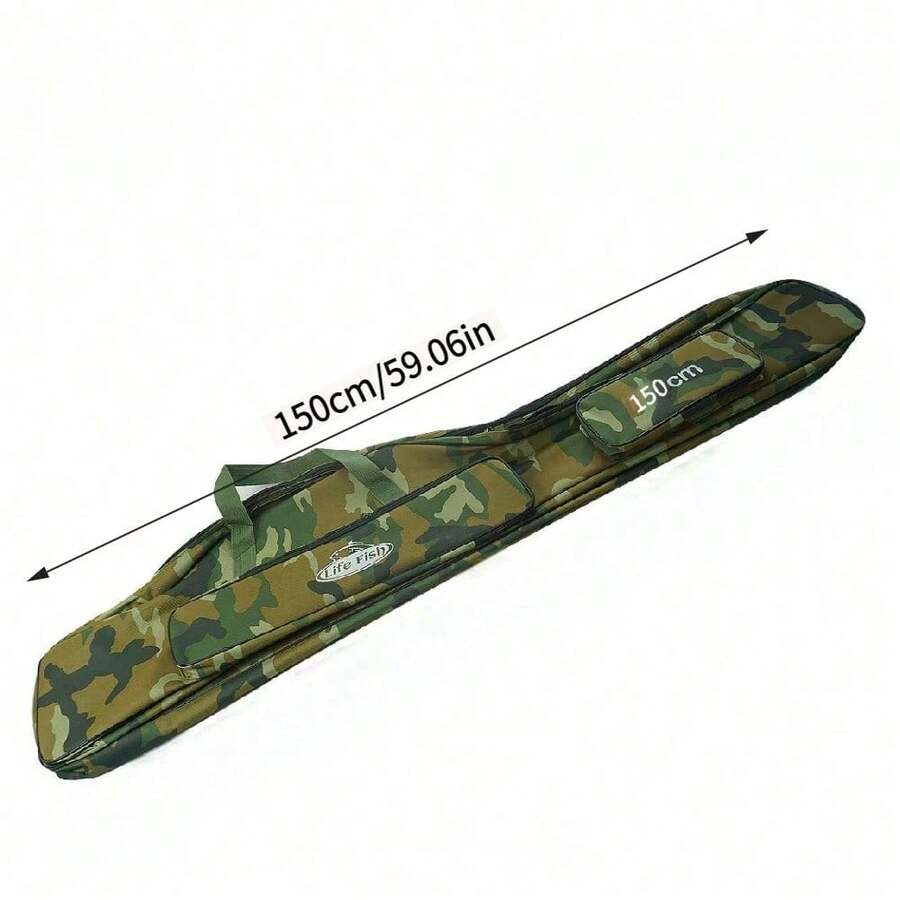Foldable Fishing Tackle Storage Bag, Available In Multiple Sizes From 80cm To 150cm, Suitable For Fishing, Camping, Hiking, Travel-Specific Fishing Rod Storage Bag. - Double-layer Military Green Improved Banana Bag - View 1