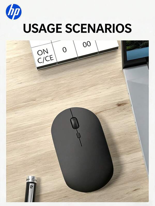 HP---무선 무소음 마우스, 컴퓨터 게이밍 마우스, 인체공학적 우측 디자인, 2.4GHz 안정적인 연결-데스크탑 및 노트북 컴퓨터에 적합, 컴팩트하고 휴대용.