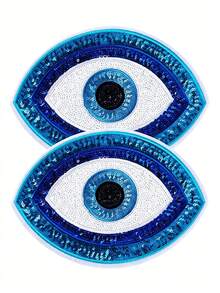 1pc/2pcs/3pcs/4pcs Blue Evil Eye Badge Polyester (Polyester) Textile DIY Embroidery Patch All Season Universal Clothing Apparel Shoes Hat Accessories - Multicolor - View 14