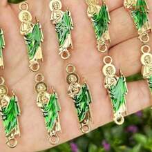 10PCS Mixed Color Vintage Cartoon Character Oil Drip Alloy Charms For DIY Necklace, Bracelet, Earrings, Pendant Jewelry Making - Gold and Silver - View 7