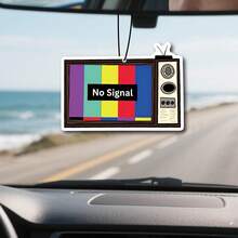 Retro Vintage TV "No Signal" Color Bar Hanging Car Air Freshener - A - View 9