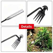 1pc Silver Large Stainless Steel Home Tool, Household Gadget, Outdoor Garden Tool, Lightweight And Convenient, Stainless Steel Garden Weeding Tool, Non-Slip Handle Design, Handheld Use, Maintain Garden And Lawn, Sturdy Manual Weeding Tool, Perfect For Removing Stubborn Weeds - Large - View 6