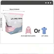 1/6pcsNo-Pump Vacuum Storage Bags, 2026 New Cube Compression Space Saver Bags, Upgrade LargeStorage Compression Bags No-Pump 3D VacuumStorage Bags For Clothes, Comforters, Blankets - Multicolor - View 2