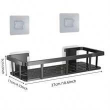 1/2/3/4pcs Corner Shower Storage Box, Drill-Free Adhesive Bathroom Shelf, For Holding Shampoo And Essentials - Black - View 7