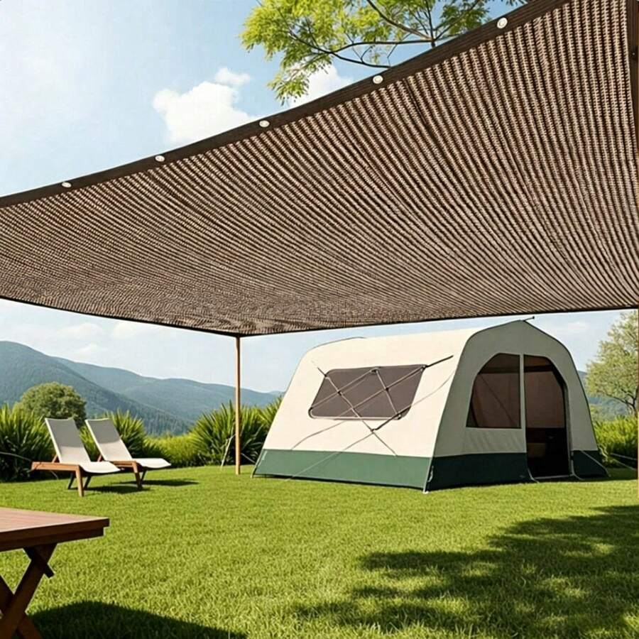 90% UV Block Brown Shade Cloth Large Garden Shade Net Durable Mesh Tarp With Reinforced Grommets Suitable For Greenhouse, Plants, Gazebo, Swimming Pool, Awning, Patio, Garden, Inflatable Tent - Khaki - View 1