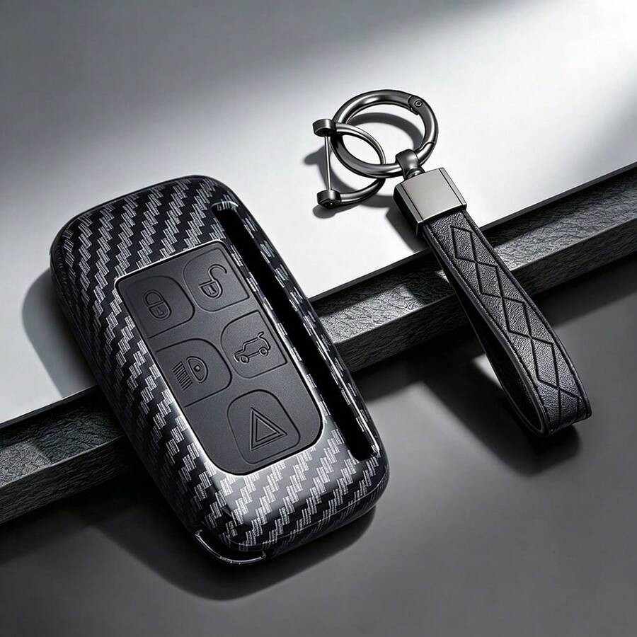 ABS碳纖維汽車遙控鑰匙保護殼外殼,適用於Land Rover Range Rover Sport Evoque Freelander Velar Discovery 4 XE XJ XF Guitar - A - 查看 1
