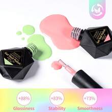 FOUR LILY 6件組 10ML 裸粉色與酒紅色凝膠指甲油套裝－可浸泡卸除 UV LED 半永久指甲油，長效 28 天，不脫落，高光澤與霧面效果，6 種色調從純白色、柔和裸粉色、嬰兒粉色、深波爾多紅、灰玫瑰色到紫紅色 - 彩色 - 查看 11