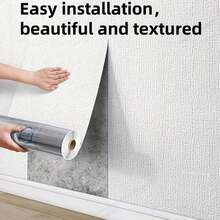 1 Roll - Easy-To-Apply White Self-Adhesive Wallpaper, Faux Linen Texture, Waterproof And Oil-Resistant - Perfect For Living Room, Bedroom And Kitchen Decoration | Seamless Striped Pattern, Removable, Enhances Living Room Style | Modern Interior Design | Self-Adhesive Material, Exquisite Home Decor - 2.8m Roll Of Material - View 3