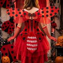 Set de Disfraz de Abeja con Alas y Varita Talla Única para Fiesta Presentación y Carnaval - Rojo - Ver 1