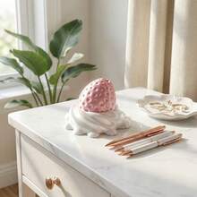 1pc Cute Strawberry Cream Pen Holder - 3D Printed Sweet Fruit Design, Desktop Storage Organizer, Beautiful Desktop Decoration, Suitable For Home Office, Perfect Gift For Dessert Lovers And Stationery Enthusiasts. - Multicolor - View 8