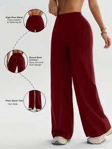 FWH Chewy Magic Pants #Photo-Ready Essential, Perfectly Outlines Curves. Super Elastic Skin-Friendly Fabric Fall - Burgundy - View 3