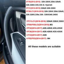 2/4件組 磨砂黑/亮黑碳纖紋理車內門拉手飾蓋,卡扣式飾條,適用於BMW 3系列 4系列 F30 F31 F32 F33 F34 F36 F80 2013-2018,內飾配件 - 新的 - 查看 4