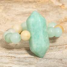 1PC Natural Crystal Chakra Double Point Tower Beaded Stretch Rings, Multiple Types Polished Healing Spiritual Meditation Crystal Jewelry Gift - Double-pointed Bead Ring - View 17