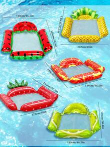 4-In-1 Inflatable Water Hammock Float, Fruit Theme Pool Raft With Breathable Mesh, Comfortable Floating Chair For Swimming Pool, Beach And Backyard Water Activities - Multicolor - View 4