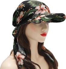 ZLYC Chemo - Gorros para Mujer, con Visera y Visera preatada, para la Cabeza - verde, (Verde geométrico) - Ver 8