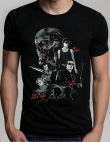 Playera Hombre Terminator Arnold Retro Move - Negro - Ver 1