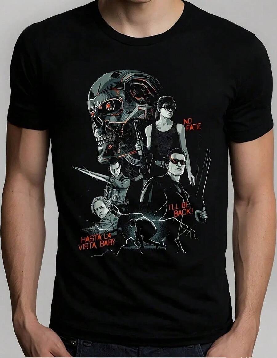 Playera Hombre Terminator Arnold Retro Move - Negro - Ver 1