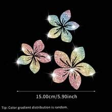 1pc Of Sparkling Floral Car Decals - Reflective Vinyl Stickers For Vehicle Body, Windows, Bumpers & Laptops - one-size - View 7