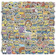100pcs Stiker Kartun Minions Lucu Tahan Air Stiker Emoji Dekorasi Akun Ponsel Desktop (Gaya Acak) - MultiWarna - View 6