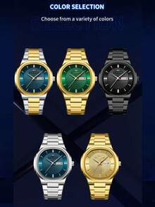 VA VA VOOM Luxury Men's Watch, Fashion Stainless Steel Strap, Polygonal Case, Rhinestone Dial,Calendar&Date Quartz Movement, Business Watch For Men - one-size - View 10