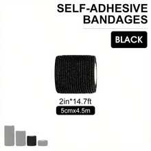 16 Rolls Breathable Self-Adhesive Sports Tape (Black), Suitable For Various Sports, Basketball, Football, Badminton, Running, Fitness, Yoga - Black - View 2