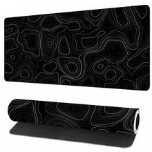 1pc Tech-Style Linear Large Gaming Mouse Pad - Non-Slip Rubber Base, Abstract Art Pattern, Suitable For PC Gaming, Home Office Desk, Computer Workspace, Dramatic Scenes, Extended Mouse Pad, Exclusive For Tech Enthusiasts - View 1