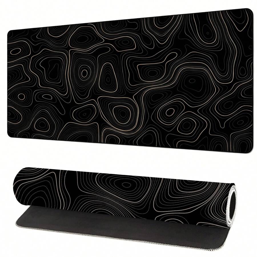 1pc Tech-Style Linear Large Gaming Mouse Pad - Non-Slip Rubber Base, Abstract Art Pattern, Suitable For PC Gaming, Home Office Desk, Computer Workspace, Dramatic Scenes, Extended Mouse Pad, Exclusive For Tech Enthusiasts - View 1