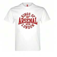 Arsenal FC Unisex Adult Logo T-Shirt - White/Red - View 1