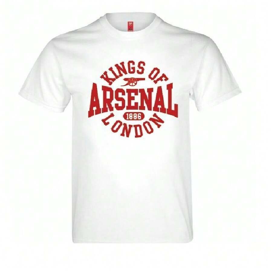 Arsenal FC Unisex Adult Logo T-Shirt - White/Red - View 1