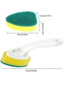 (2 Handles+6 Sponge Heads)Cleaning Cloth Pot Brush Head Kitchen Cleaning Dishwashing Sponge Magic Wipe, Cleaning Brush, Pot Brush, Creative Sponge Wipe, Sponge, Strong Cleaning, Dishwasher Tool Accessories - Multicolor - View 4